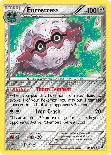Carta Forretress 60/106 do set Flashfire — Pokémon TCG | Bynx