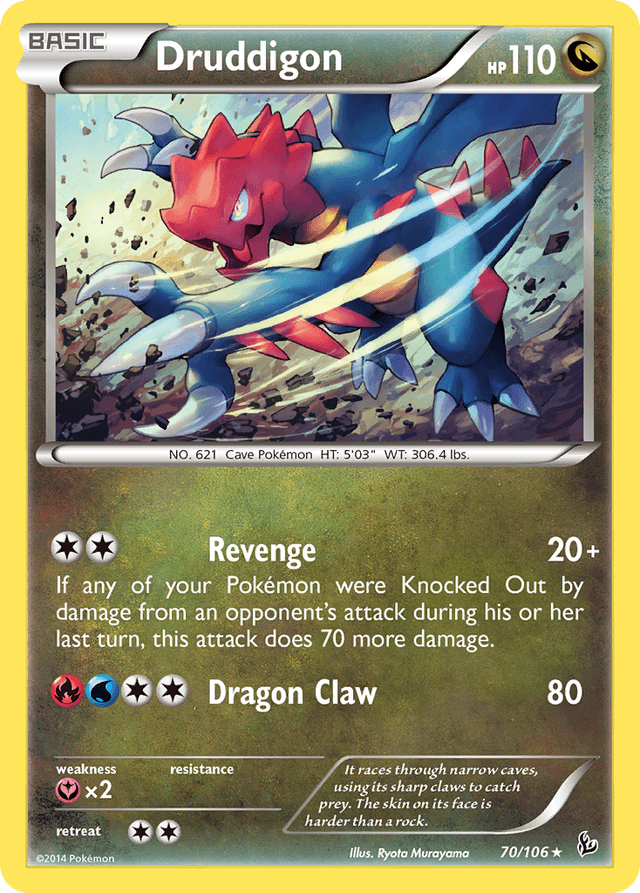 Carta Druddigon 70/106 do set Flashfire — Pokémon TCG | Bynx