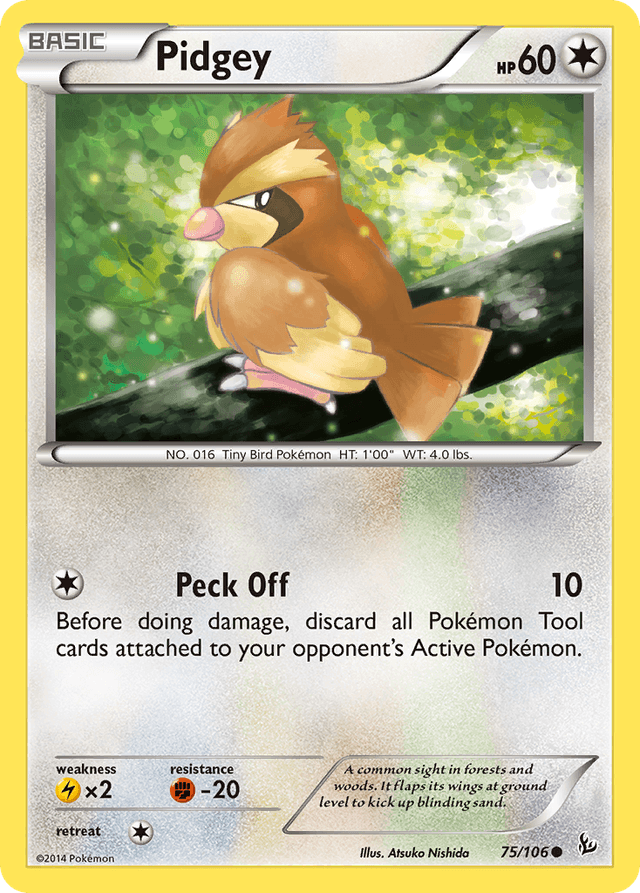 Carta Pidgey 75/106 do set Flashfire — Pokémon TCG | Bynx