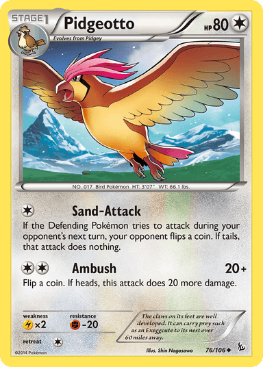 Carta Pidgeotto 76/106 do set Flashfire — Pokémon TCG | Bynx