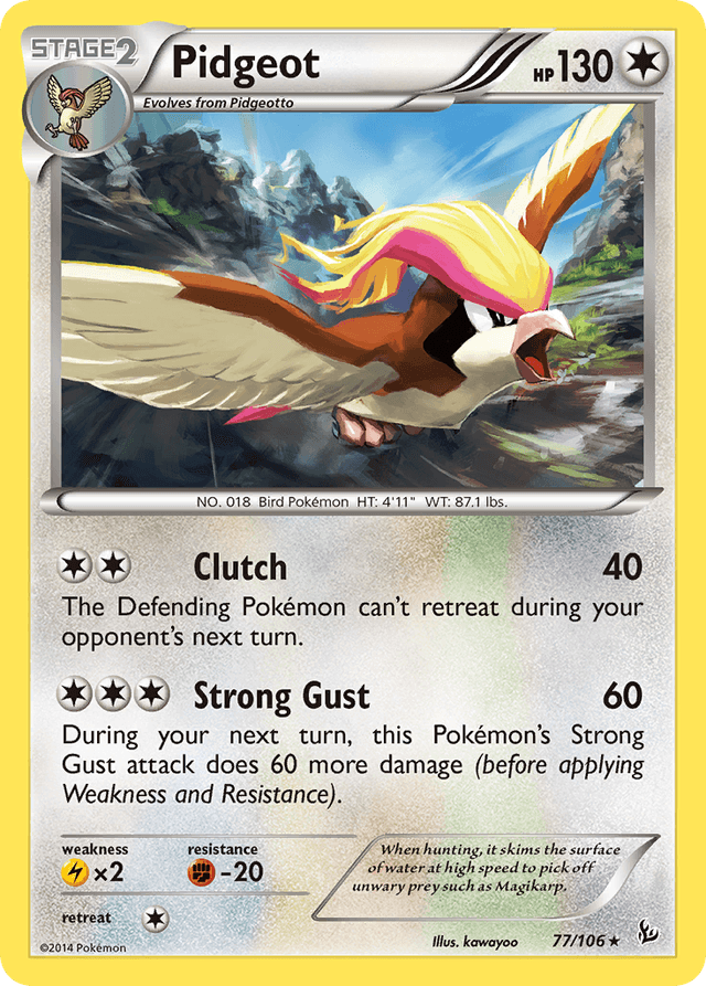 Carta Pidgeot 77/106 do set Flashfire — Pokémon TCG | Bynx