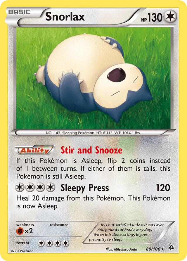 Carta Snorlax 80/106 do set Flashfire — Pokémon TCG | Bynx