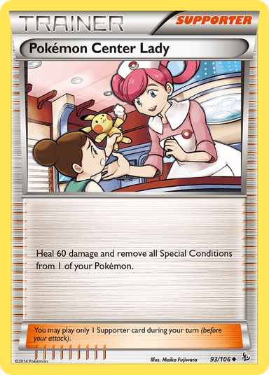 Carta Pokémon Center Lady 93/106 do set Flashfire — Pokémon TCG | Bynx