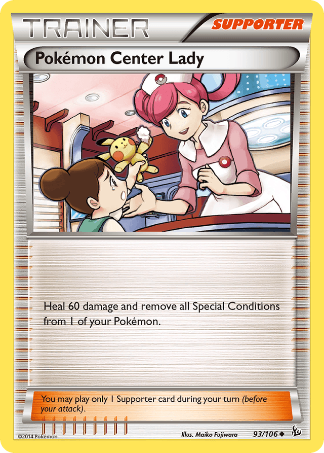 Carta Pokémon Center Lady 93/106 do set Flashfire — Pokémon TCG | Bynx