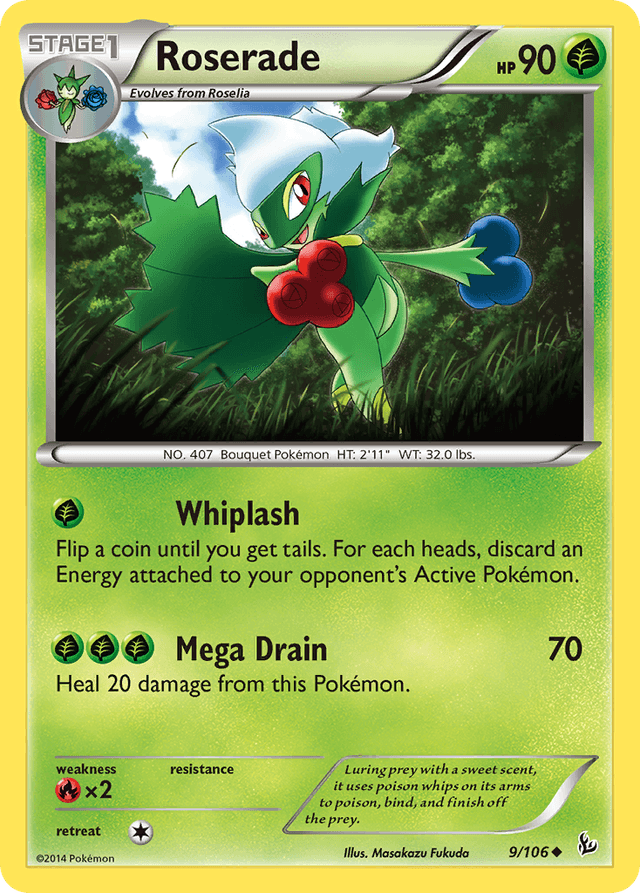 Carta Roserade 9/106 do set Flashfire — Pokémon TCG | Bynx
