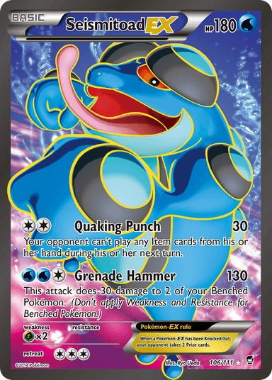 Carta Seismitoad-EX 106/111 do set Furious Fists — Pokémon TCG | Bynx