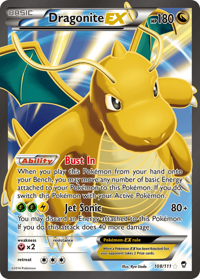 Carta Dragonite-EX 108/111 do set Furious Fists — Pokémon TCG | Bynx