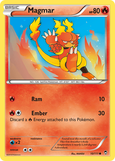 Carta Magmar 10/111 do set Furious Fists — Pokémon TCG | Bynx