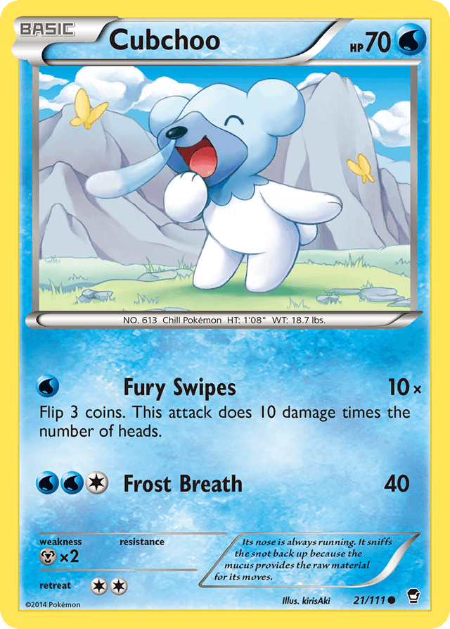 Carta Cubchoo 21/111 do set Furious Fists — Pokémon TCG | Bynx