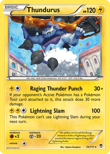 Carta Thundurus 33/111 do set Furious Fists — Pokémon TCG | Bynx