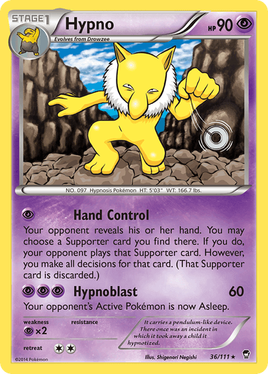 Carta Hypno 36/111 do set Furious Fists — Pokémon TCG | Bynx