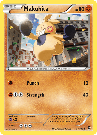 Carta Makuhita 51/111 do set Furious Fists — Pokémon TCG | Bynx