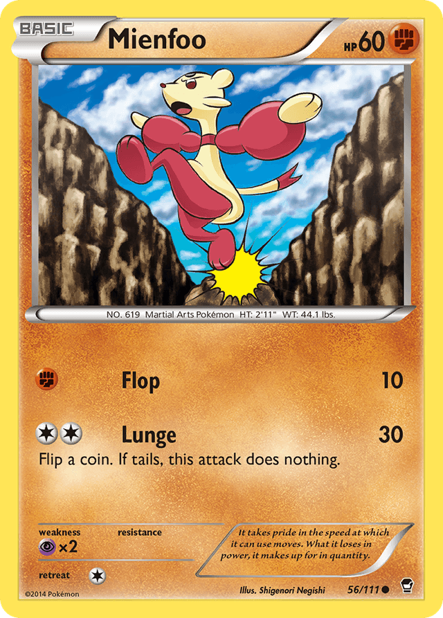 Carta Mienfoo 56/111 do set Furious Fists — Pokémon TCG | Bynx