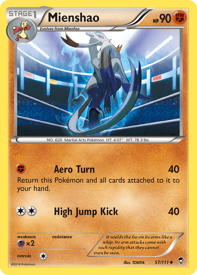 Carta Mienshao 57/111 do set Furious Fists — Pokémon TCG | Bynx