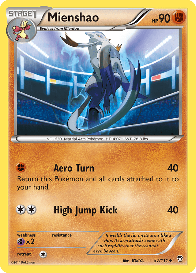 Carta Mienshao 57/111 do set Furious Fists — Pokémon TCG | Bynx