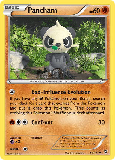 Carta Pancham 59/111 do set Furious Fists — Pokémon TCG | Bynx