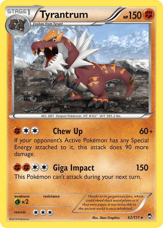 Carta Tyrantrum 62/111 do set Furious Fists — Pokémon TCG | Bynx