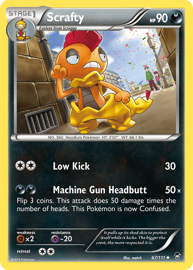 Carta Scrafty 67/111 do set Furious Fists — Pokémon TCG | Bynx
