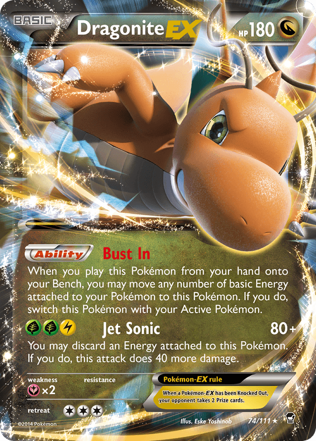Carta Dragonite-EX 74/111 do set Furious Fists — Pokémon TCG | Bynx