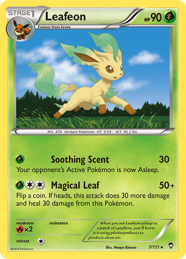 Carta Leafeon 7/111 do set Furious Fists — Pokémon TCG | Bynx