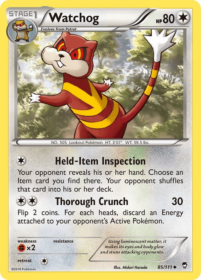 Carta Watchog 85/111 do set Furious Fists — Pokémon TCG | Bynx