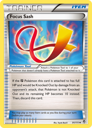 Carta Focus Sash 91/111 do set Furious Fists — Pokémon TCG | Bynx