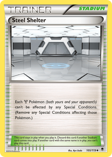 Carta Steel Shelter 105/119 do set Phantom Forces — Pokémon TCG | Bynx