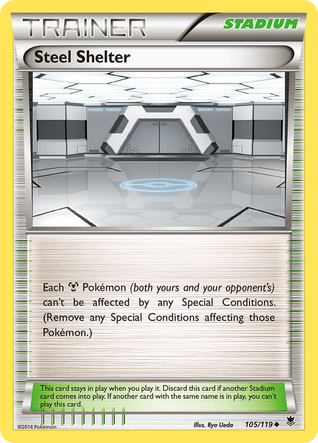 Carta Steel Shelter 105/119 do set Phantom Forces — Pokémon TCG | Bynx