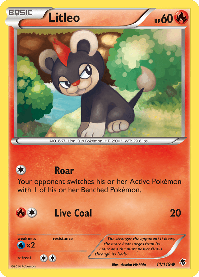 Carta Litleo 11/119 do set Phantom Forces — Pokémon TCG | Bynx