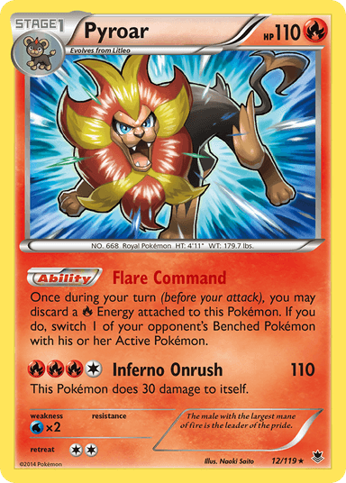 Carta Pyroar 12/119 do set Phantom Forces — Pokémon TCG | Bynx