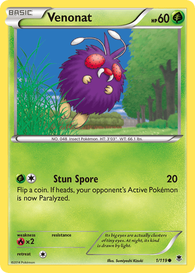 Carta Venonat 1/119 do set Phantom Forces — Pokémon TCG | Bynx