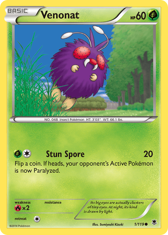 Carta Venonat 1/119 do set Phantom Forces — Pokémon TCG | Bynx
