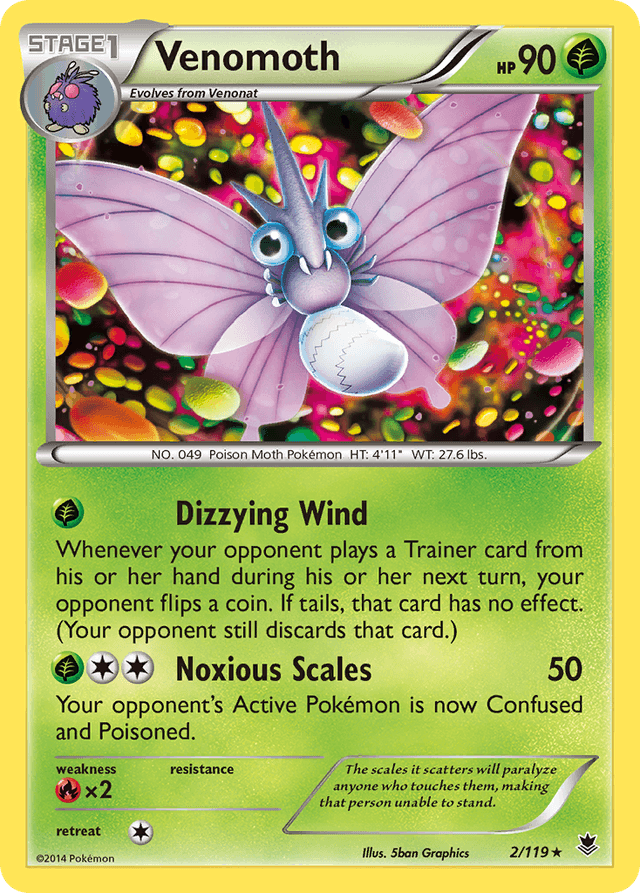 Carta Venomoth 2/119 do set Phantom Forces — Pokémon TCG | Bynx