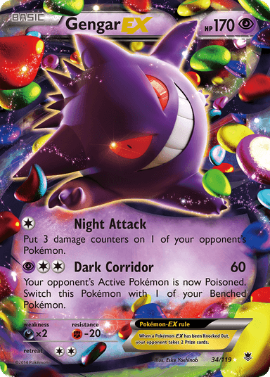 Carta Gengar-EX 34/119 do set Phantom Forces — Pokémon TCG | Bynx