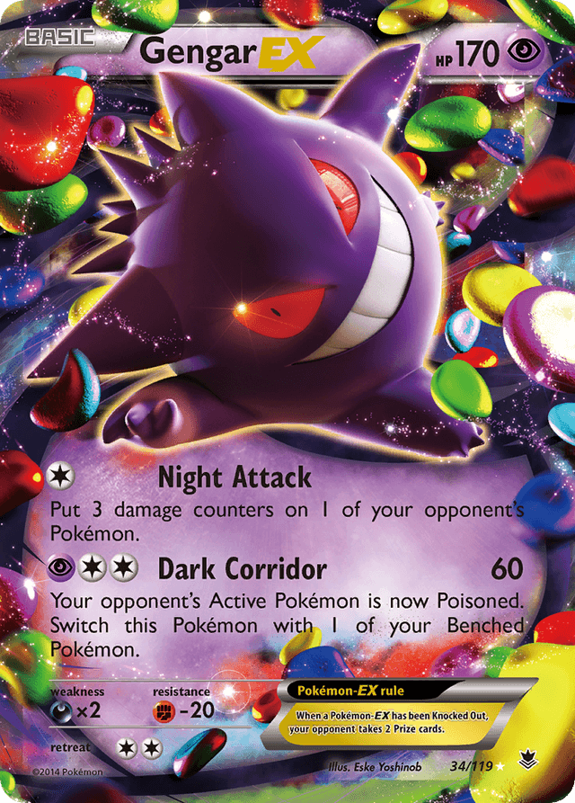 Carta Gengar-EX 34/119 do set Phantom Forces — Pokémon TCG | Bynx