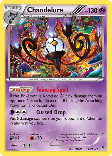 Carta Chandelure 43/119 do set Phantom Forces — Pokémon TCG | Bynx