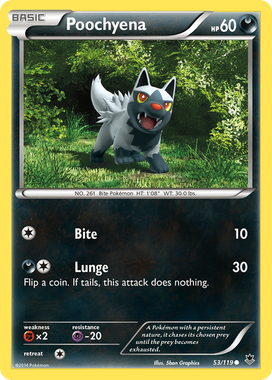 Carta Poochyena 53/119 do set Phantom Forces — Pokémon TCG | Bynx