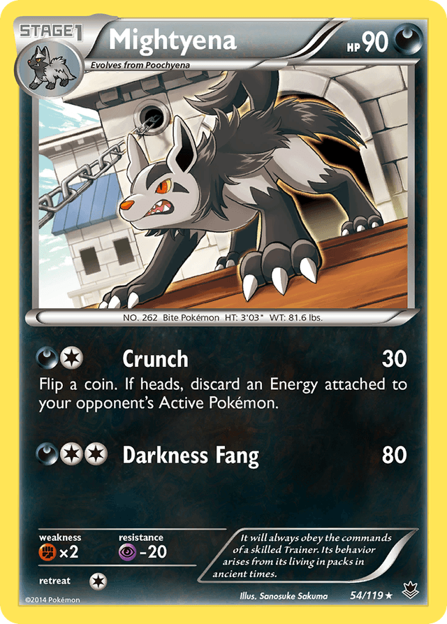 Carta Mightyena 54/119 do set Phantom Forces — Pokémon TCG | Bynx