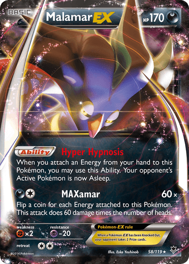 Carta Malamar-EX 58/119 do set Phantom Forces — Pokémon TCG | Bynx