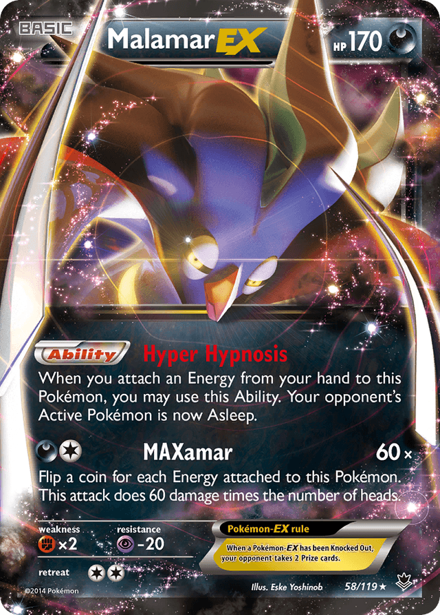 Carta Malamar-EX 58/119 do set Phantom Forces — Pokémon TCG | Bynx