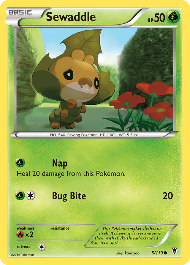 Carta Sewaddle 5/119 do set Phantom Forces — Pokémon TCG | Bynx