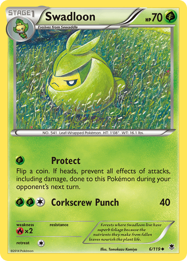 Carta Swadloon 6/119 do set Phantom Forces — Pokémon TCG | Bynx