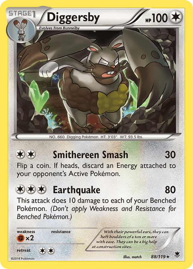 Carta Diggersby 88/119 do set Phantom Forces — Pokémon TCG | Bynx