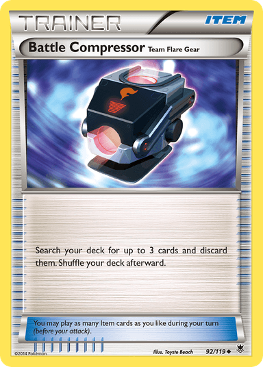 Carta Battle Compressor Team Flare Gear 92/119 do set Phantom Forces — Pokémon TCG | Bynx