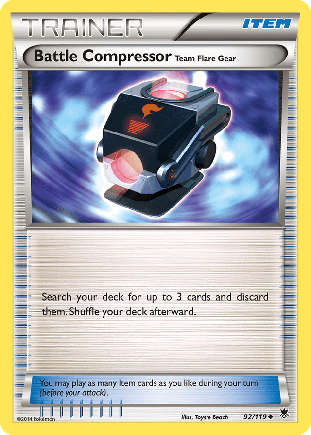 Carta Battle Compressor Team Flare Gear 92/119 do set Phantom Forces — Pokémon TCG | Bynx