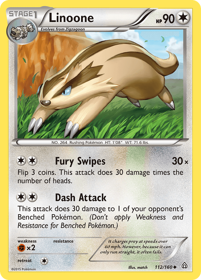 Carta Linoone 112/160 do set Primal Clash — Pokémon TCG | Bynx
