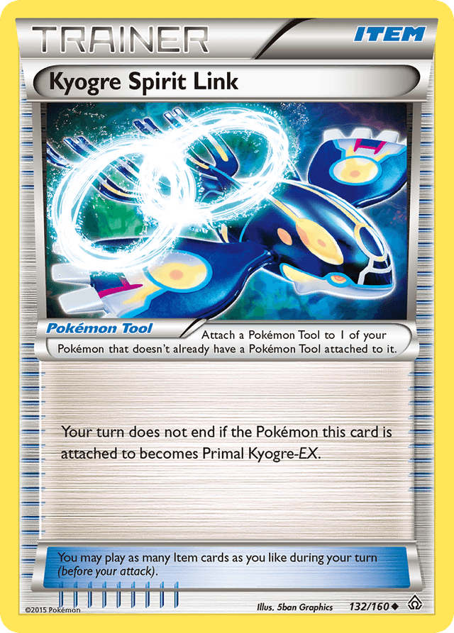 Carta Kyogre Spirit Link 132/160 do set Primal Clash — Pokémon TCG | Bynx