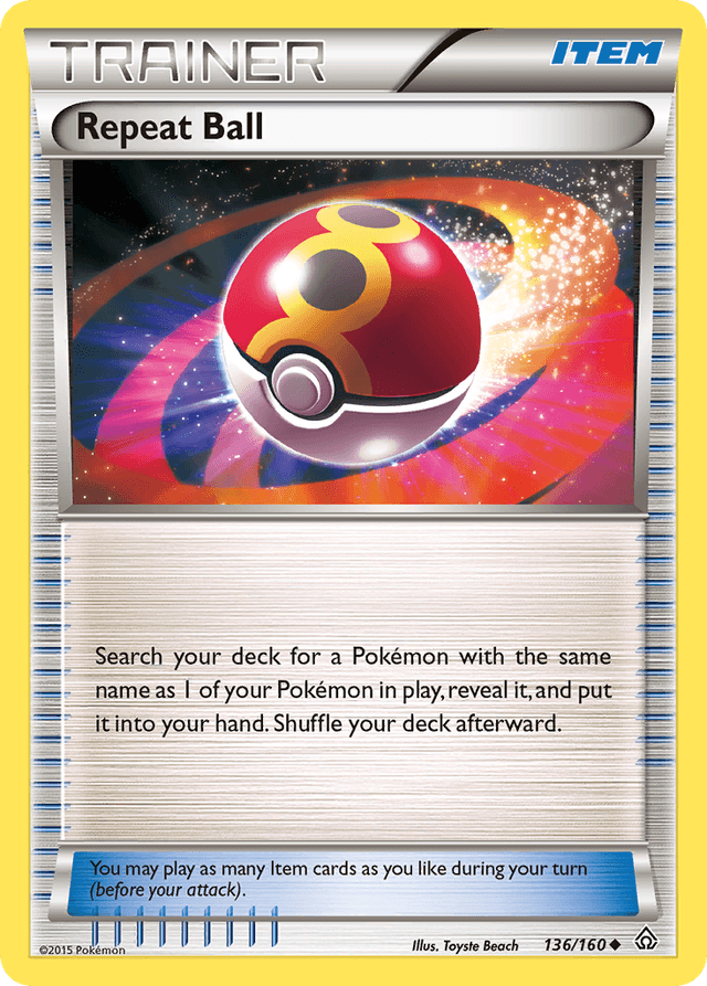 Carta Repeat Ball 136/160 do set Primal Clash — Pokémon TCG | Bynx