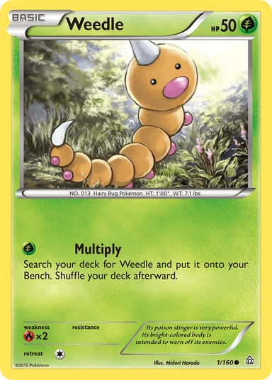 Carta Weedle 1/160 do set Primal Clash — Pokémon TCG | Bynx