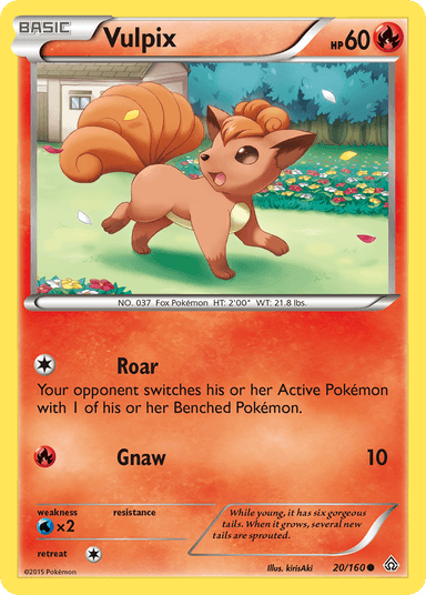 Carta Vulpix 20/160 do set Primal Clash — Pokémon TCG | Bynx